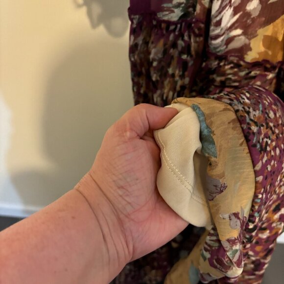 Figueroa and Flower Mocha Floral Print Peasant Maxi Dress - Picture 10 of 13